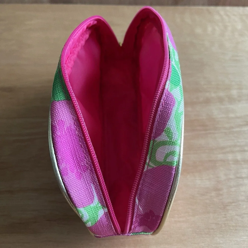 Lilly Pulitzer Estee Lauder Floral Makeup Bag Pink Green Cosmetic Pouch Travel‎
